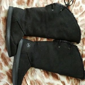 Black knee high boots